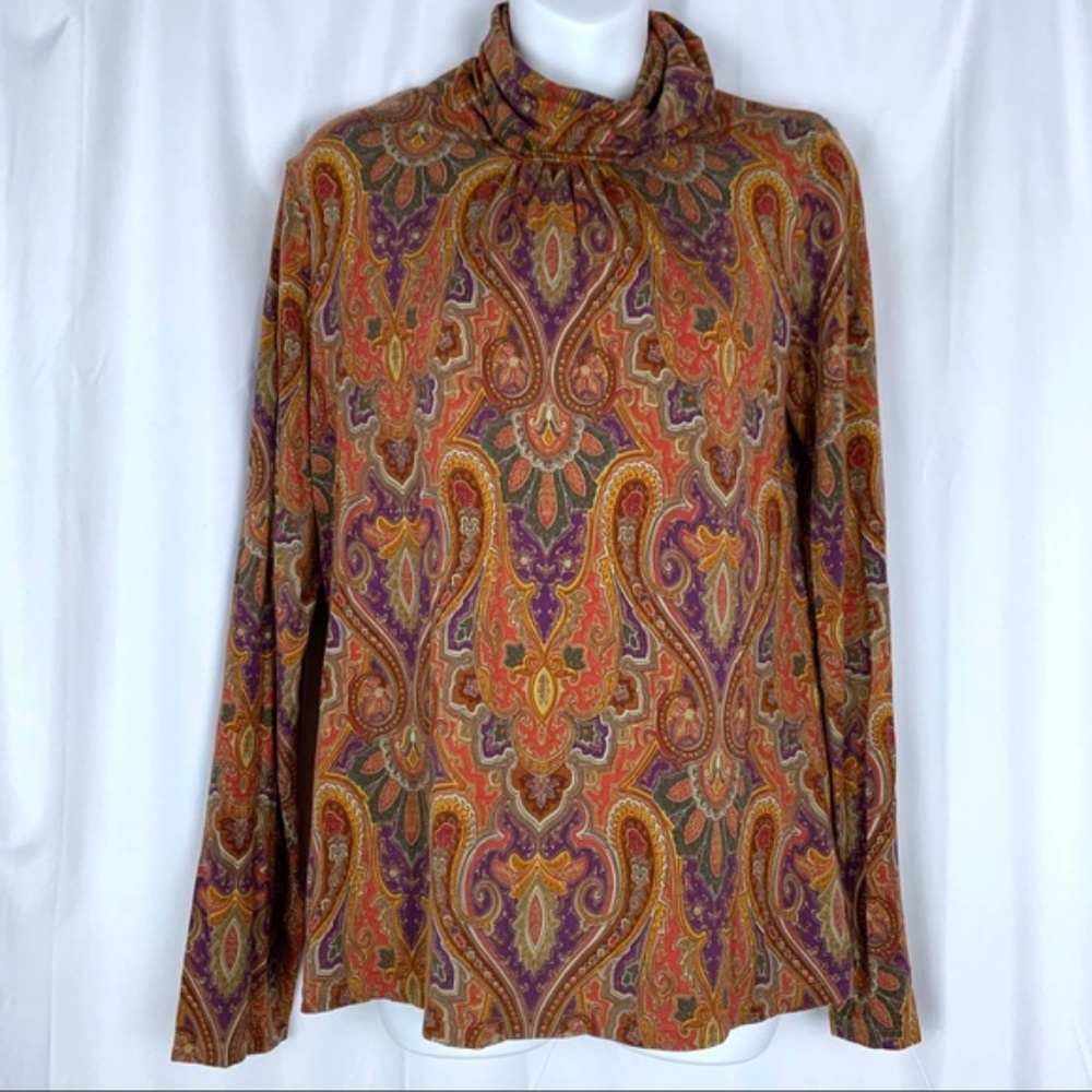 Travelsmith women's patterned turtleneck, size medium